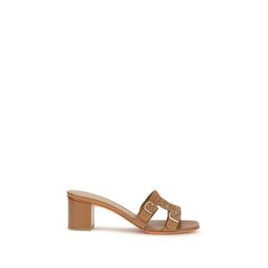 Santoni Beige Calf Leather Bos Taurus Platform Women's Sandals